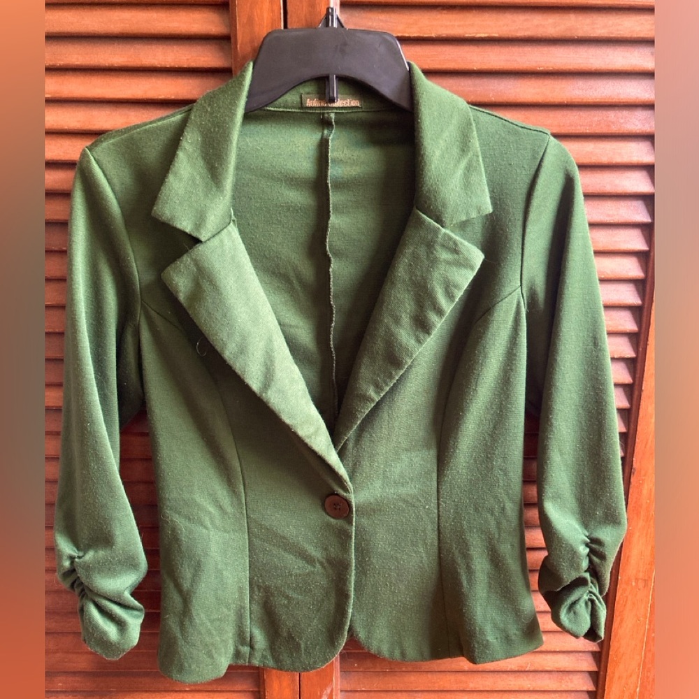 Auliné Collection Casual Blazer Work Jacket Forest Green